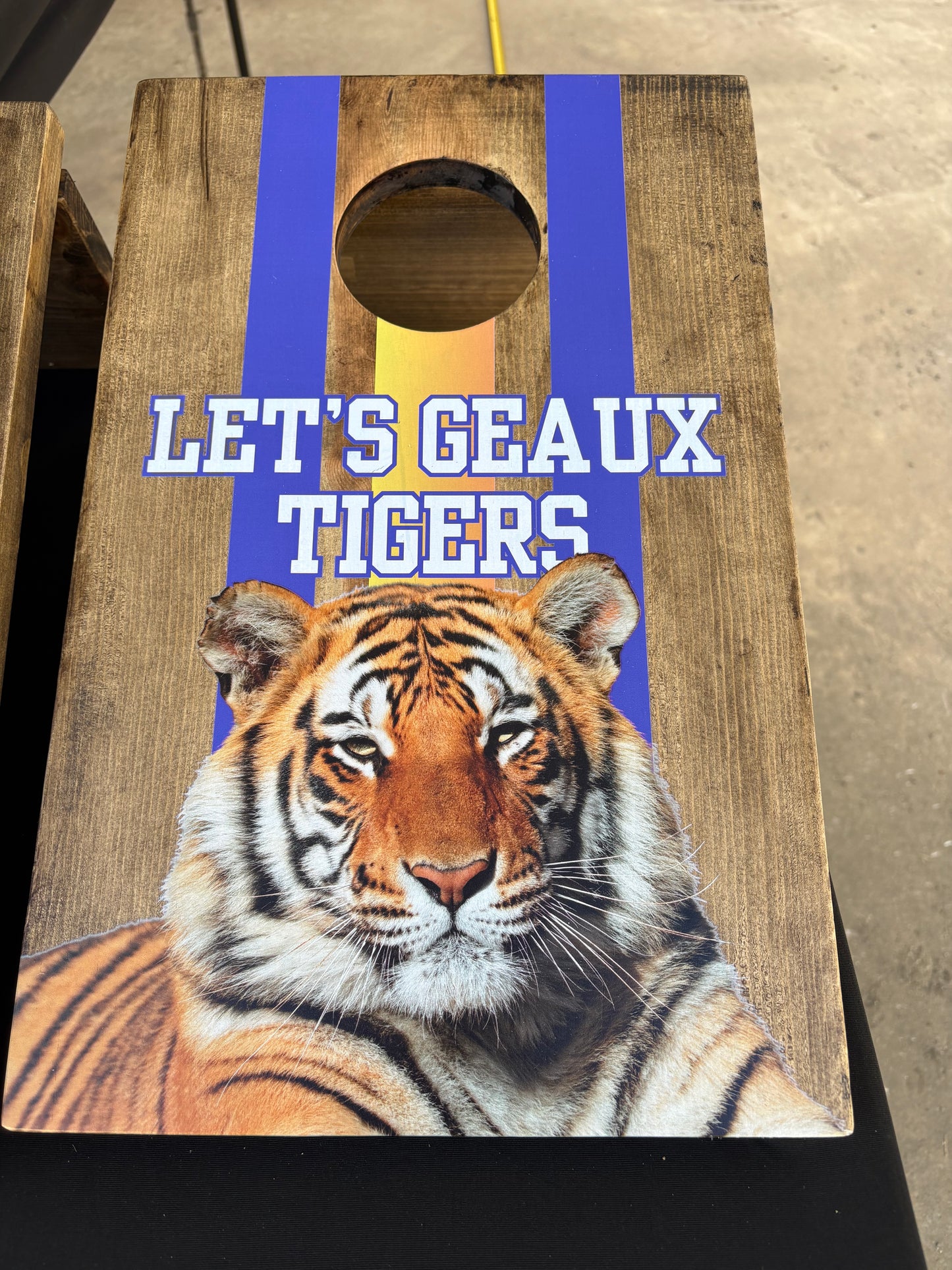 Table Top Large Custom Print Rustic Corn Hole with Personalization