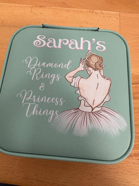 Personalized Jewelry Case - Diamond Rings and Princess Things